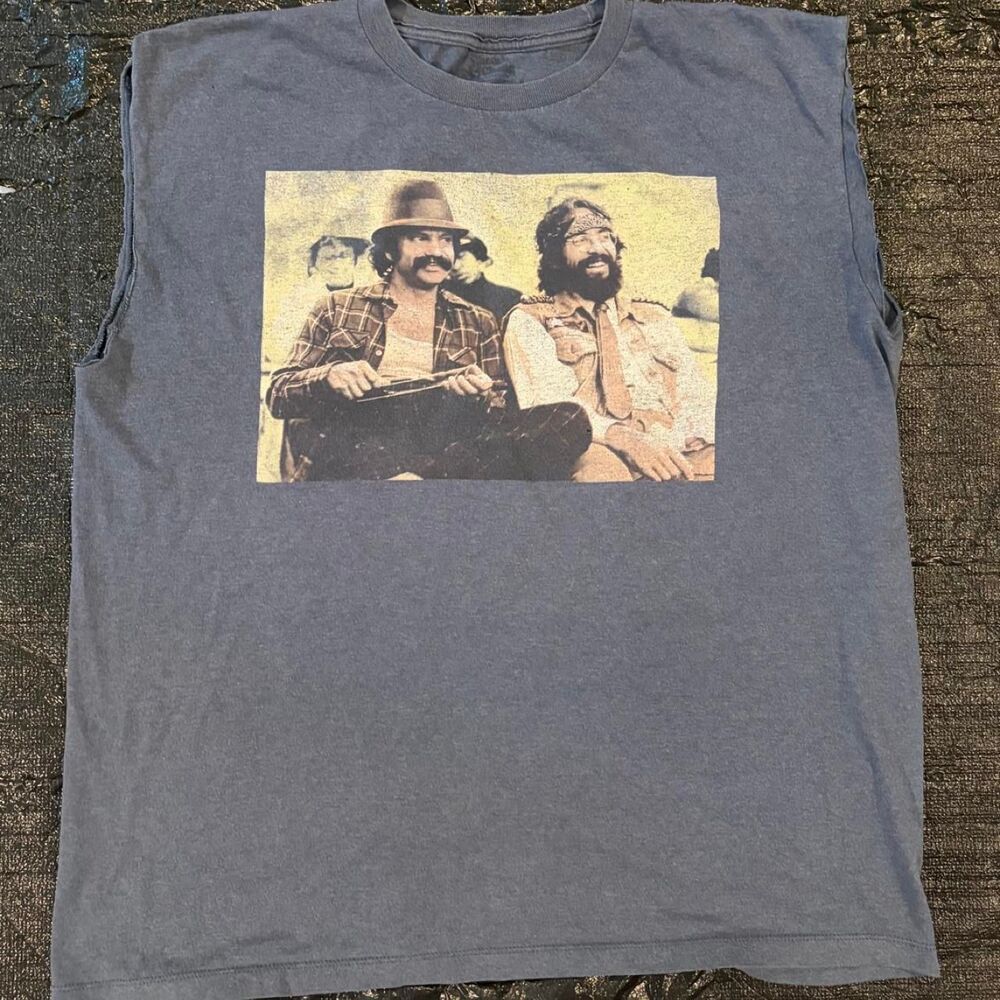 Unbranded Men's Blue and Grey T-shirt